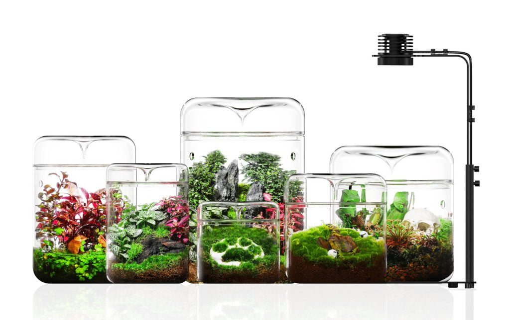 しずく形のフタを持つ Bioloark MY シリーズの容器