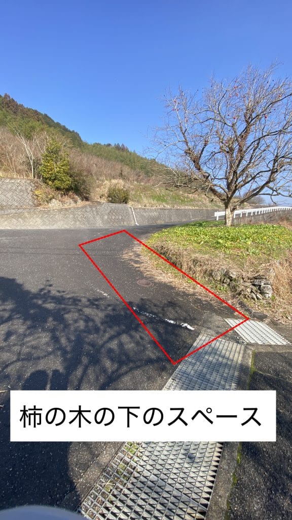 路肩へ寄せて駐車する位置